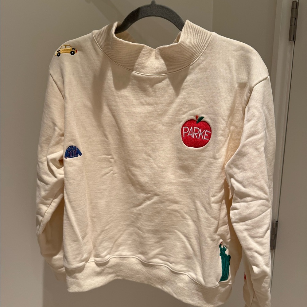 Cream Sweatshirt with Embroidered Patches